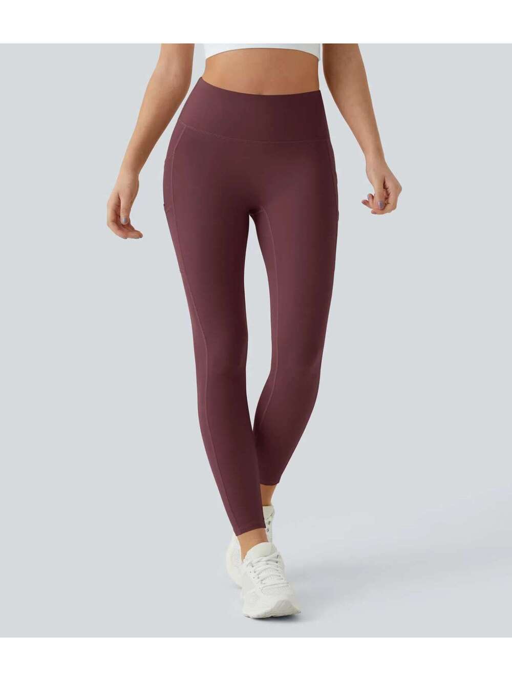Halara SoftlyZero High Waisted Leggings-UPF50+ Red Mahogany Size M - Picture 6 of 8
